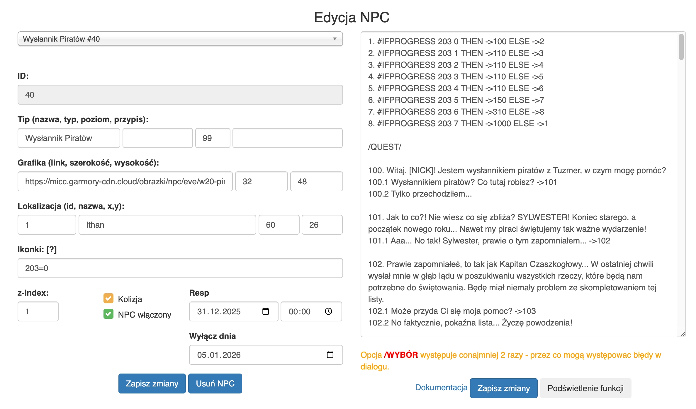 Zarządzanie NPC i dialogiem
